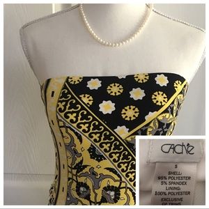Cache palm beach long yellow print maxi dress